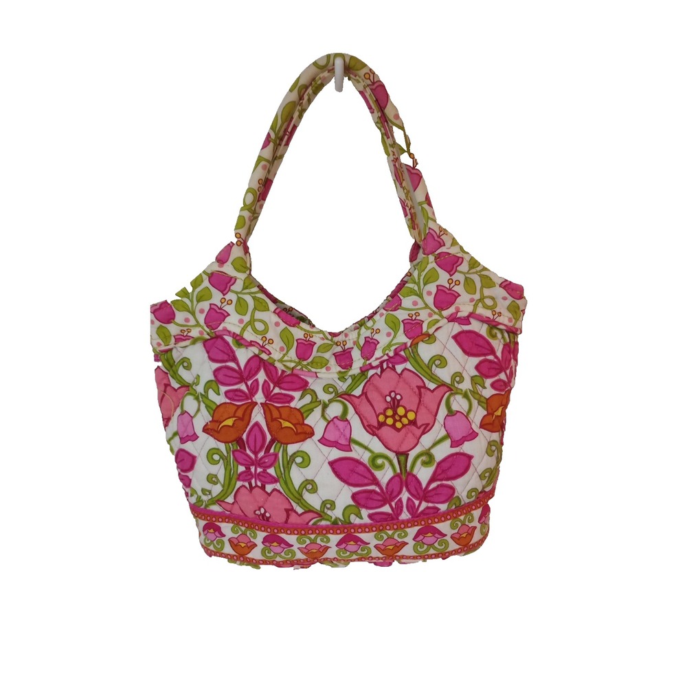 Vera Bradley Daisy Lilli Bell Handbag Tote Floral Quilted Cotton Bag Multicolor